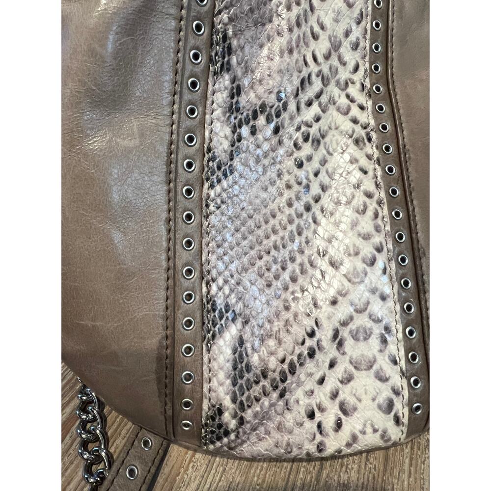 Rebecca Minkoff Python Embossed Curved Bottom Hob… - image 3